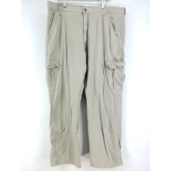 Wrangler Relaxed Fit Fleece Lined Pants Men's Size 40/32 Tan - Picture 1 of 7